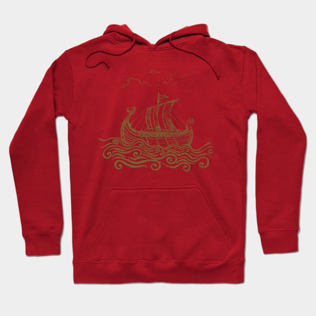 Viking ship Hoodie by mangulica